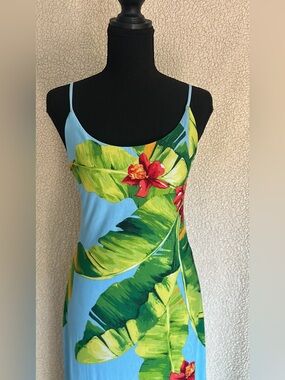 Silvergate Women’s L Maxi Dress Floral Strappy Bare back sleeveless Lining